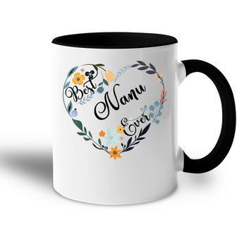Best Nanu Ever Heart Flower Blessed Grandma Mothers Day Accent Mug - Seseable