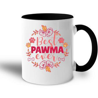 Best Pawma Ever Dog Grandma Nature Paw Bone Cute Flowers Accent Mug | Mazezy