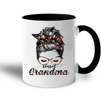 Blessed Grandma Messy Bun Women Happy Easter Mothers Day Accent Mug | Mazezy