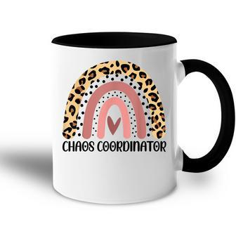 Chaos Coordinator Cheetah Print Leopard Boho Rainbow Womens Accent Mug | Mazezy