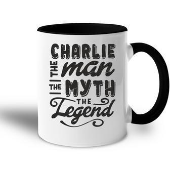Charlie The Man Myth Legend Gift Ideas Mens Name Accent Mug - Seseable