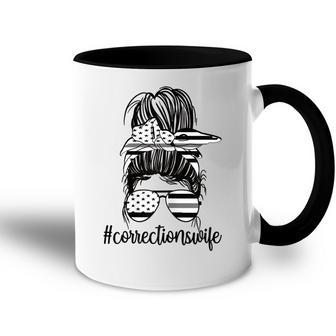 Corrections Wife Messy Bun Proud Correctional Officer Wife Gift For Womens Accent Mug | Mazezy