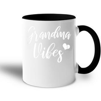 Cute Funny Gift For Grandmother Mothers Day Grandma Vibes Gift For Womens Accent Mug | Mazezy