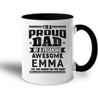 Family Fathers Day Dad Daughter Emma Name Men Accent Mug - Seseable