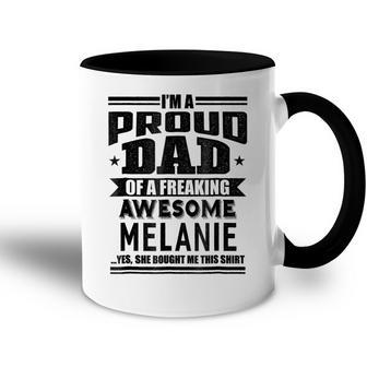 Family Fathers Day Dad Daughter Melanie Name Men Accent Mug - Seseable