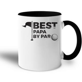 Fathers Day Best Papa By Par Grandpa Funny Golfing Pun Gift For Mens Accent Mug | Mazezy CA
