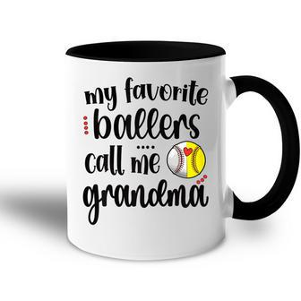 Favorite Softball Baseball Players Call Me Grandma Baller Gift For Womens Accent Mug | Mazezy