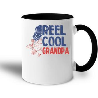 Fishing Reel Cool Grandpa 4Th Of July Gift Fisherman Gift For Mens Accent Mug | Mazezy