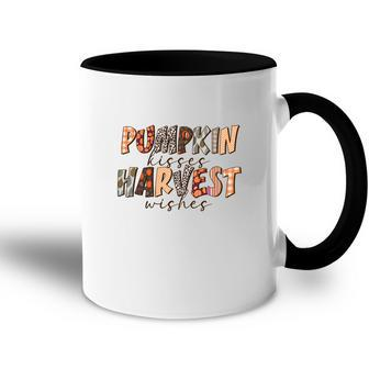 Funny Fall Pumpkin Kisses And Harvest Wishes Accent Mug - Thegiftio UK