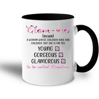 Funny Glamma Definition Young Gorgeous Grandma Accent Mug | Mazezy