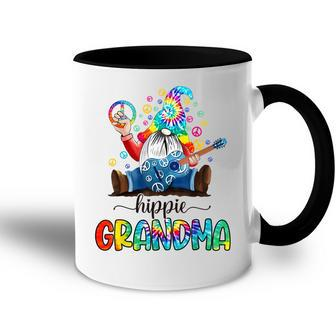 Funny Hippie Grandma Gnome Mothers Day Tie Dye Accent Mug | Mazezy