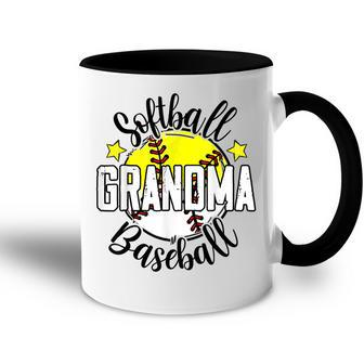 Funny Softball Baseball Grandma Happy Mothers Day Accent Mug | Mazezy