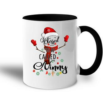 Grandma Blessed To Be Called Ninny Snowman Accent Mug | Mazezy
