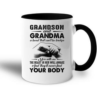 Grandson And Grandma A Bond That Cant Be Broken Accent Mug | Mazezy