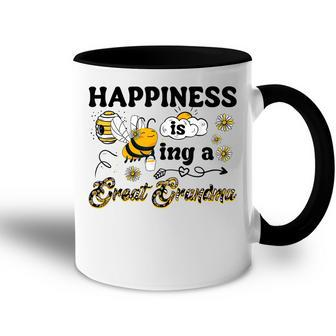 Happiness Is Being A Great Grandma Women Honey Bee Grandma Accent Mug | Mazezy