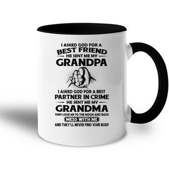 I Asked God For A Best Friend He Sent Me My Grandpa Accent Mug | Mazezy