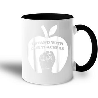 I Stand With Our Teachers & Stand Against Book Banning Accent Mug - Seseable