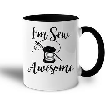 Im Sew Awesome Mother Grandma Mom Lover Sewing Gift Accent Mug | Mazezy