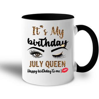 July Birthday Leopard Its My Birthday July Queen Gift For Womens Accent Mug | Mazezy