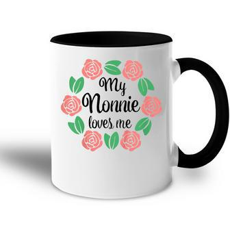 Kids My Nonnie Loves Me Mothers Day Xmas Italian Grandma Girl Accent Mug | Mazezy