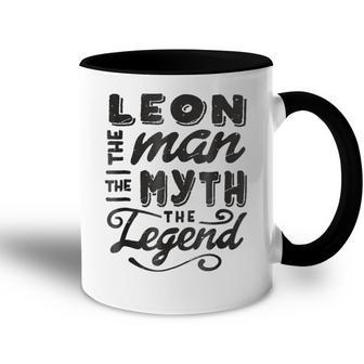 Leon The Man Myth Legend Gift Ideas Mens Name Accent Mug - Seseable