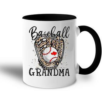 Leopard Baseball Grandma Baseball Lover Mothers Day Accent Mug | Mazezy