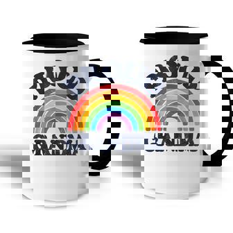 Lgbtq Proud Grandma Gay Pride Lgbt Ally Rainbow Mothers Day Accent Mug | Mazezy