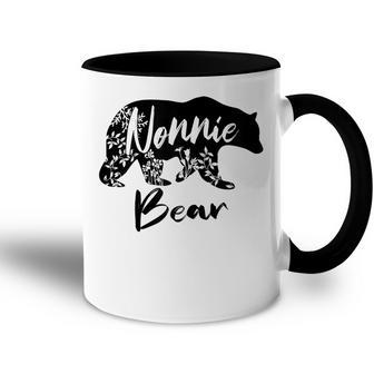 Mothers Day Gifts Cute Floral Nonnie Bear For Mom Gift For Womens Accent Mug | Mazezy
