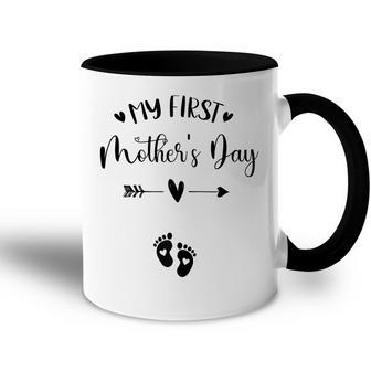 My First Mothers Day Pregnancy Announcement Gift For Womens Accent Mug | Mazezy UK