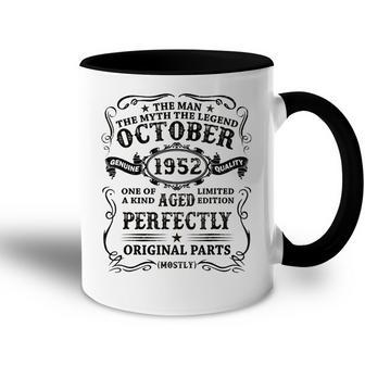 October 1952 The Man Myth Legend 70 Year Old Birthday Gift Accent Mug - Seseable