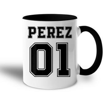Perez 01 Back Print Sports Jersey Style Family Name Fun Accent Mug - Seseable