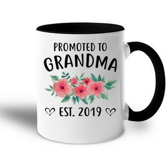 Promoted To Grandma Est 2019 Mothers Day New Grandma Accent Mug | Mazezy