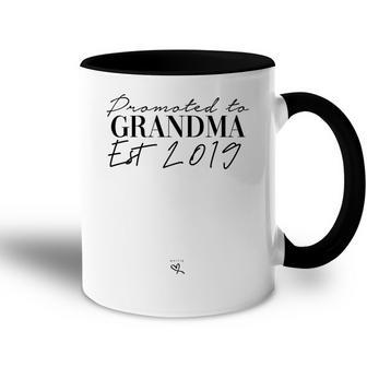 Promoted To Grandma Est 2019 Mothers Day New Grandma Gift For Womens Accent Mug | Mazezy