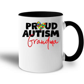 Proud Autism Grandma Nana Heart Puzzle Piece Accent Mug | Mazezy