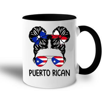 Puerto Rican Girl Messy Hair Puerto Rico Pride Womens Kids Accent Mug | Mazezy