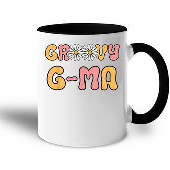 Retro Groovy Gma Grandma Hippie Family Matching Mothers Day Accent Mug | Mazezy