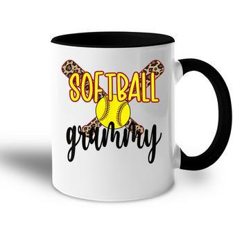 Softball Grammy Grandma Softball Player Grammy Accent Mug | Mazezy