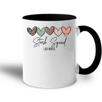 Stork Squad Labor And Delivery Nurse Leopard Heart Gift For Womens Accent Mug | Mazezy