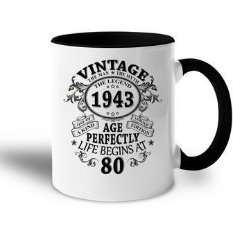 The Man Myth Legend 1943 Vintage 80Th Year Old Birthday Gift Accent Mug - Seseable