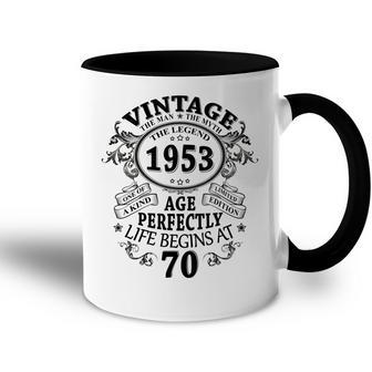 The Man Myth Legend 1953 Vintage 70Th Year Old Birthday Gift Accent Mug - Seseable