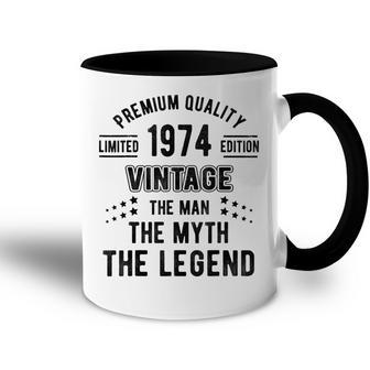 The Man Myth Legend Vintage 1974 48Th Birthday 48 Years Old Gift For Mens Accent Mug - Seseable