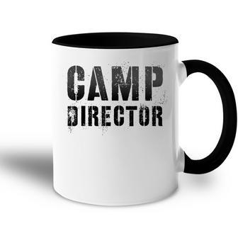 Vintage Camp Director Camping Host Chaos Coordinator Orange Accent Mug - Seseable
