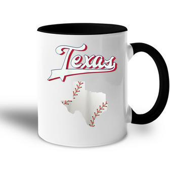 Vintage Texas Baseball Game Day Ranger Gift For Womens Accent Mug | Mazezy