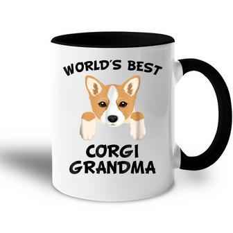 Worlds Best Corgi Grandma Dog Granddog Accent Mug | Mazezy