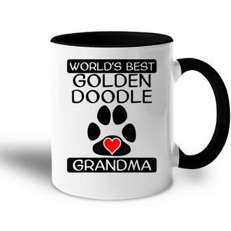 Worlds Best Goldendoodle Grandma Dog Paw Print Heart Accent Mug | Mazezy
