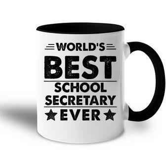 Worlds Best School Secretary Ever Accent Mug - Seseable