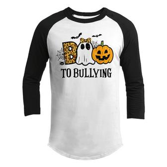 Boo To Bullying Halloween Orange Anti Bully Unity Day Kids  Youth Raglan Shirt
