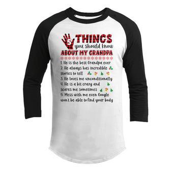 5 Things You Should Know About My Grandpa Christmas For Kids Youth Raglan Shirt - Thegiftio UK