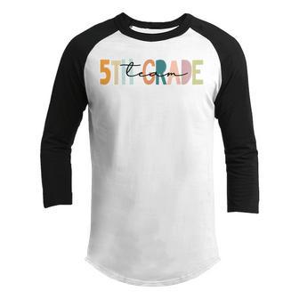 5Th Grade Retro Teacher Team Fifth Grade Squad Girls Boys Youth Raglan Shirt - Thegiftio UK