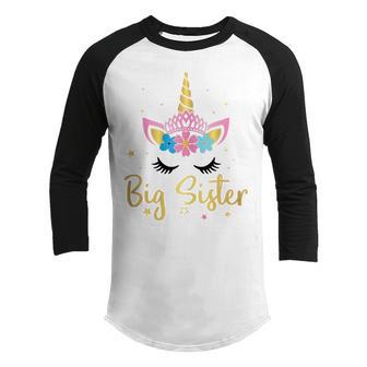 Big Sister Kids Unicorn Big Sister Little Sister Youth Raglan Shirt - Thegiftio UK
